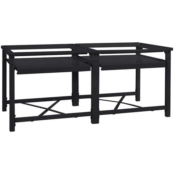 Socle pour Machine à Laver 2 pcs Noir 64 x 55 x 32.5 cm Acier