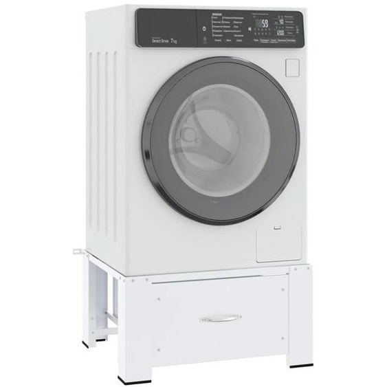Socle pour machine à laver avec tiroir Blanc