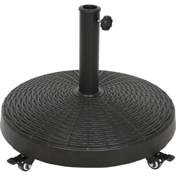Socle pour parasol avec roulettes noir couleur diamètre 52cm 841097