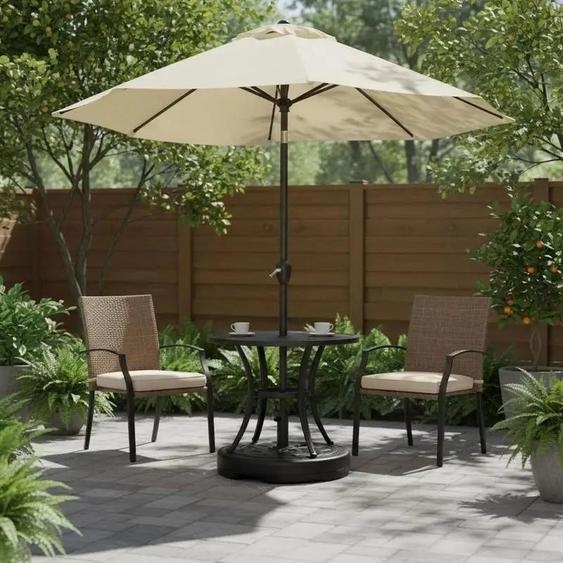 Socle rond robuste et remplissable, dun diamètre de 22 pouces, idéal pour les parasols de terrasse