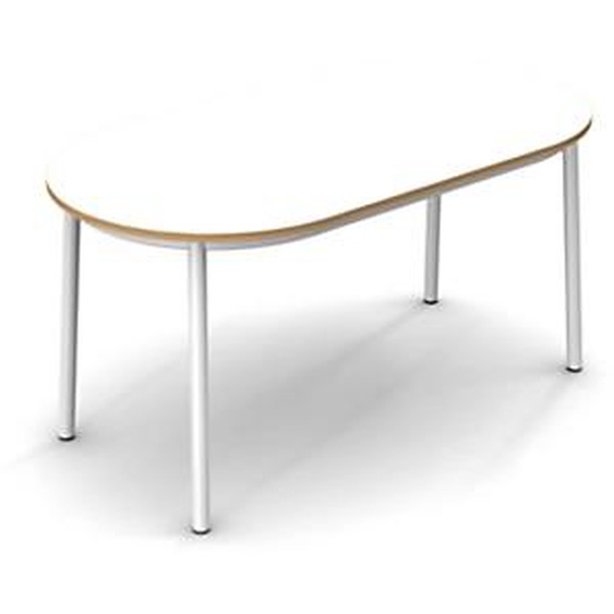 Sokoa Table de restauration ovale Klik H. 74 cm - Plateau Blanc - Pieds Blanc