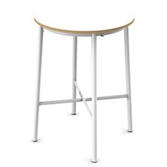 Sokoa Table de restauration ronde Klik H. 110 cm - Plateau Blanc - Pieds Blanc