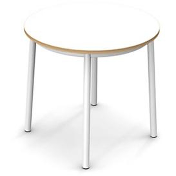 Sokoa Table de restauration ronde Klik H. 74 cm - Plateau Blanc - Pieds Blanc
