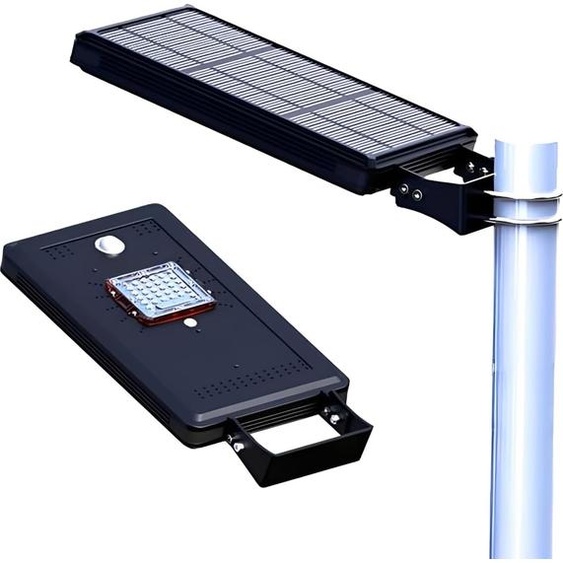 Solarsys - Lampe solaire 2000 lumens - 14W lampe dextérieur en aluminium avec protection anti-corrosion, kit de montage inclus pour jardin, cour & éclairage public
