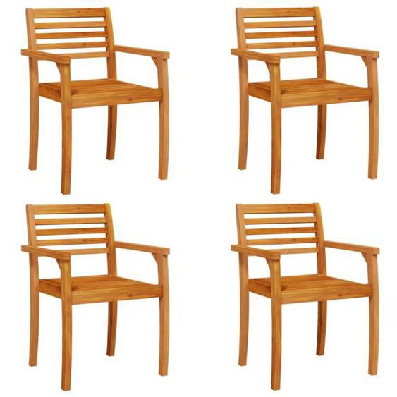 (SOLDES JUILLET)Chaises de jardin 4 PCS - UU - Scandinave Fauteuil salon - 59x55x85 bois massif dacacia FR13216303