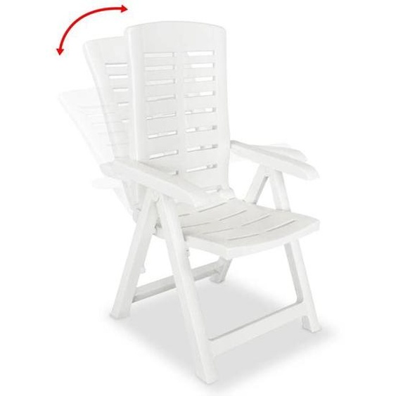 (SOLDES JUILLET)Chaises inclinables de jardin 4 PCS - UU - Scandinave Fauteuil salon - Plastique Blanc FR1275067