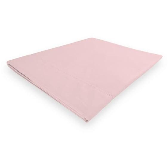 SOLEIL dOCRE Drap plat Camille - percale de coton - 240 x 300 cm - Rose