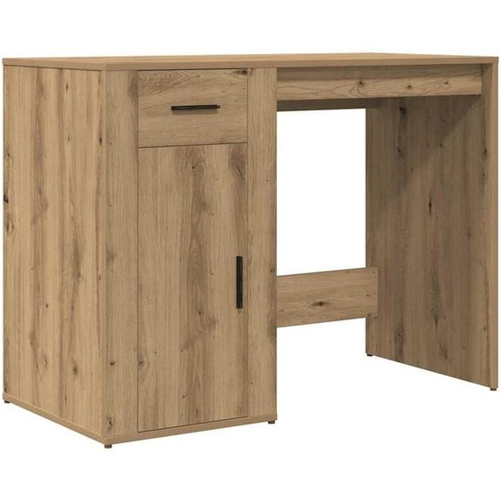 Solidchoice - Bureau artisanal en bois dérable, dimensions 100 x 49 x 75 cm, avec tiroir et armoire