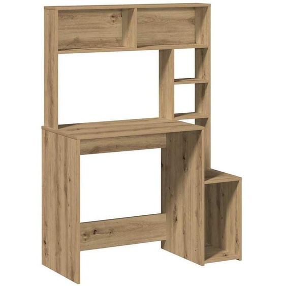 Solidchoice - Bureau avec plateau en bois massif, style artisanal, en chêne, dimensions 100 x 45 x 140 cm, offrant un grand espace de rangement