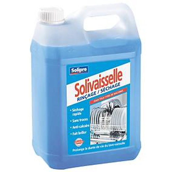 SOLIPRO Liquide de rinçage lave-vaisselle cycle court Solivaisselle 5 L
