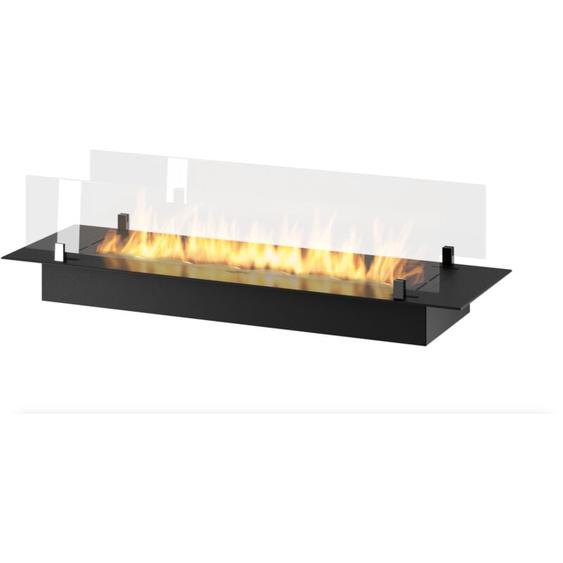 Sololed - Brûleur insert bioéthanol 100cm en inox noir, à encastrer ou à poser, 3 litres avec verres inclus