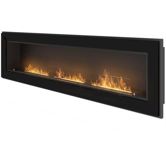 Cheminée au bioéthanol encastrable Frame 1800 SimpleFire avec verre noir