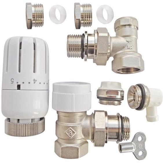 Somatherm For You - Kit radiateur thermostatique compact T301 équerre universel complet D14