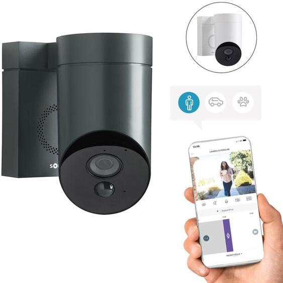 1875326 - Outdoor Camera grise 2 - Caméra de surveillance extérieure wifi - 1080p Full hd - Sirène 110 dB - Branchement possible sur luminaire