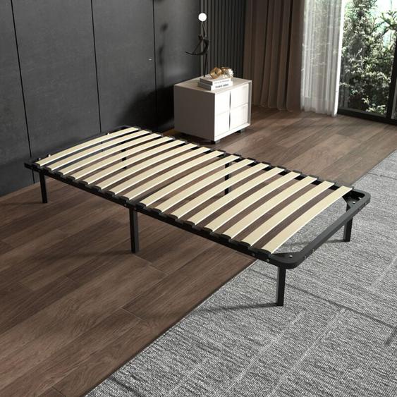 Teeno - Sommier 90x190cm Sommier à Lattes avec 2x16 Lattes Sur, 7 Pieds, Montage Rapide-Sommiers à Lattes en Bois pour Adulte
