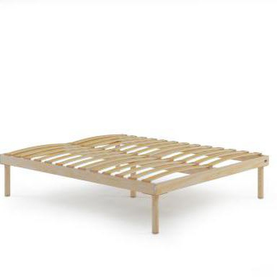 Sommier à lattes en bois grand lit français, 140x190, Hauteur totale 26 cm
