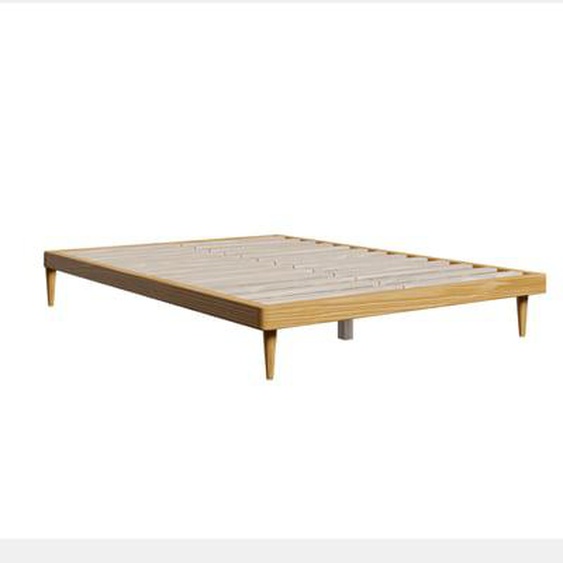 Sommier bois clair Alba finition chêne sommier inclus