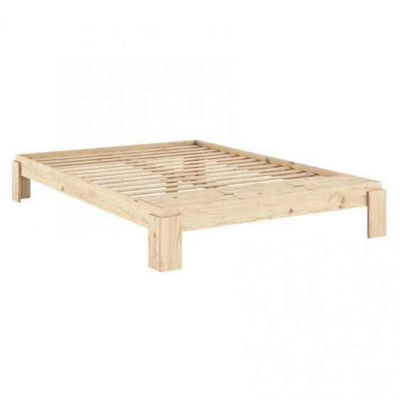 Sommier futon couchage 160 cm LAYERS BED pin laqué banc rangement intégré