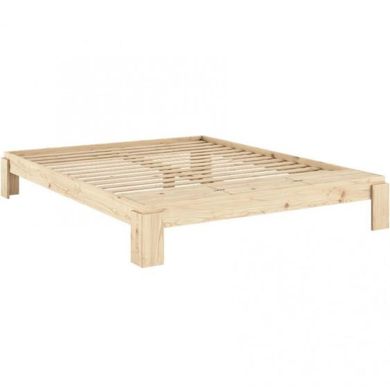 Sommier futon couchage 180 cm LAYERS BED pin laqué banc rangement intégré
