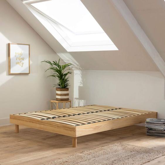 Sommier kit en bois massif naturel 140x190