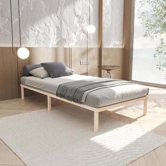 Sommier sur Pieds 160x200 cm Eliise - Lit Futon Double avec Lattes en Bois Massif FSC