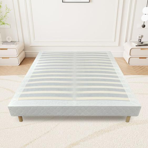 Teeno - Sommier Tapissier 160x200cm Sommiers à Lattes avec 4 Pieds pour Adulte - Cadre de Lit 160x200 avec Sommier, Hauteur 29cm