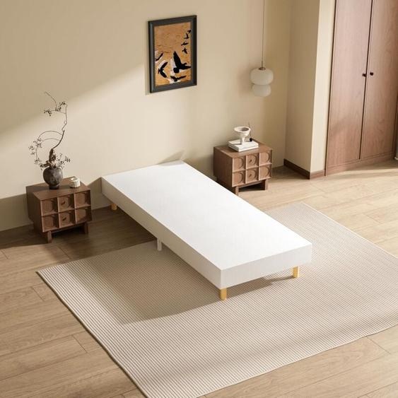 Sommier Tapissier 80x200 CM avec 6 Pieds DEWINNER, Sommier Lit Simple 80x200 CM, Hauteur avec Pieds 29 CM, Surmatelas en Mousse Haute Densité