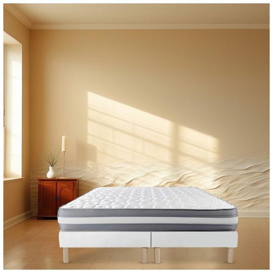 Sommier Tapissier Blanc 80x200x2 (160x200)Fabrication Francaise Artisanalepieds Offerthauteur Avec Pieds 27cm