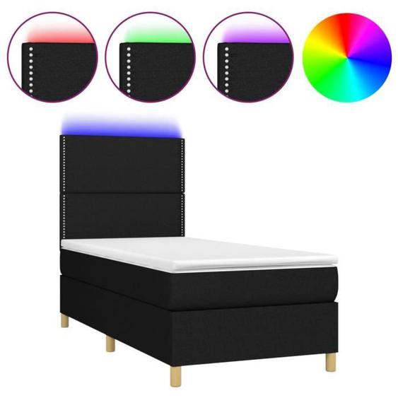 Sommier tapissier - MOTHINESSTO - LY4026 - 90x200 cm - Matelas ressorts ensachés - LED