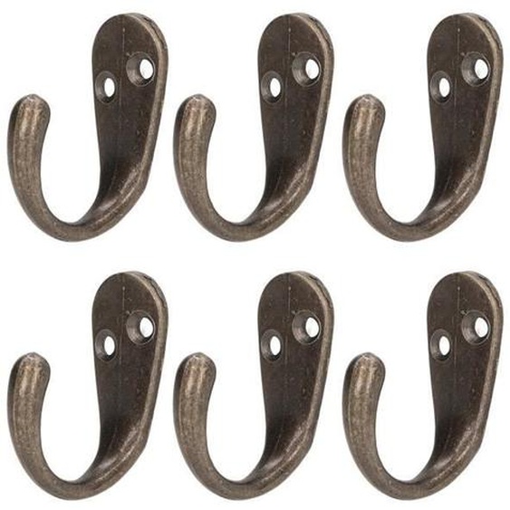 Crochets muraux - SONEW - Lot de 20 - Alliage de zinc - Style rétro - Couleur bronze