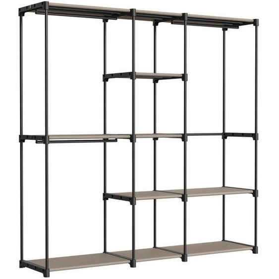 SONGMICS Armoire de Rangement, Penderie Pliable, Dressing, Armoire Métallique, avec Barres de Suspension, Porte-vêtements, pour Vestiaire, Chambre,