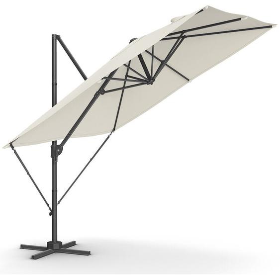 Songmics - Parasol de Jardin Déporté 270 x 270 cm, upf 50+ Parasol dextérieur, Parasol de Terrasse, Pivotant à 360°, Inclinaison, avec Manivelle,