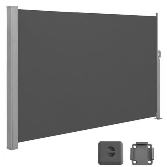 Paravent extérieur 200 x 400 cm (h x l), Store latéral Brise-vue Paravent retractable - Gris Anthracite GSA204G02