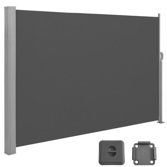 Songmics - Paravent extérieur Store latéral pour Balcon et terrasse Paravent retractable - 160 x 400cm(H x l) Gris Anthracite GSA564G01