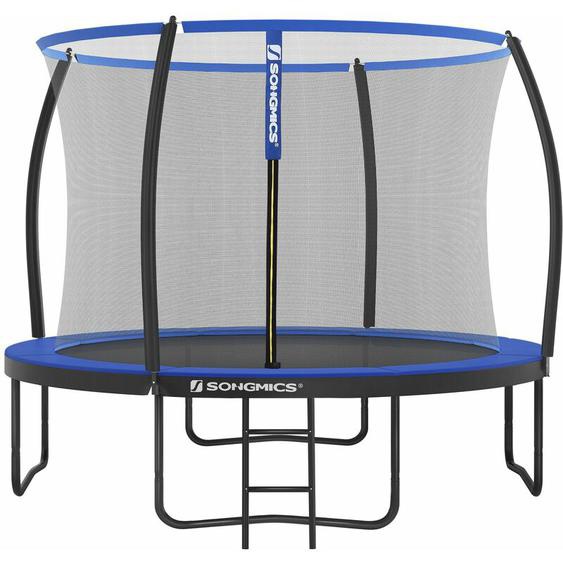 Trampoline extérieur avec Échelle et Filet de Protection - Diamètre 366cm, Noir et Bleu, STR12BK