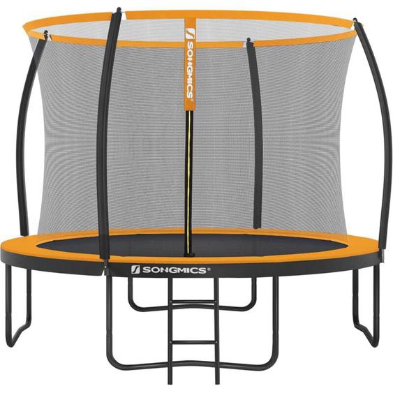 Trampoline extérieur avec Échelle et Filet de Protection - Diamètre 366cm, Noir et Orange STR122O01