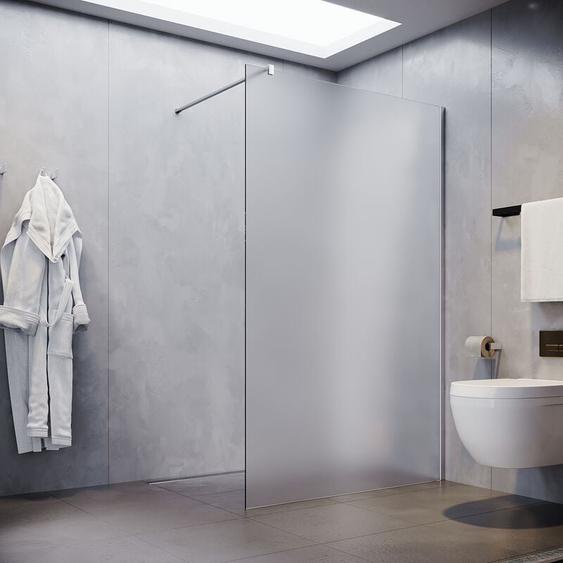 Sonni - 80x200 cm Douche à litalienne avec stabilisateur en verre plein satiné de 8 mm, nano-revêtement inclus