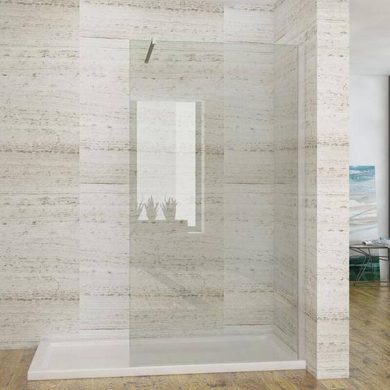 Sonni - 90x195cm Walk in Paroi de douche, nano esg 8mm, Paroi de douche en verre avec stabilisateur