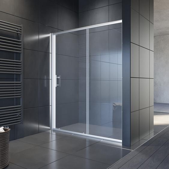 SONNI Douche verre clair porte coulissante 160x185cm Paroi de douche