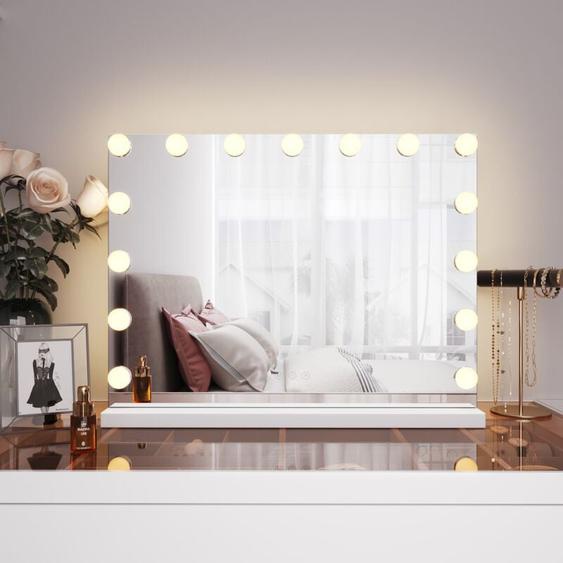 Sonni miroir de maquillage lumière éclairage led avec 15 lumières Hollywood miroir de maquillage contrôle tactile professionnel 58x45.5x12cm