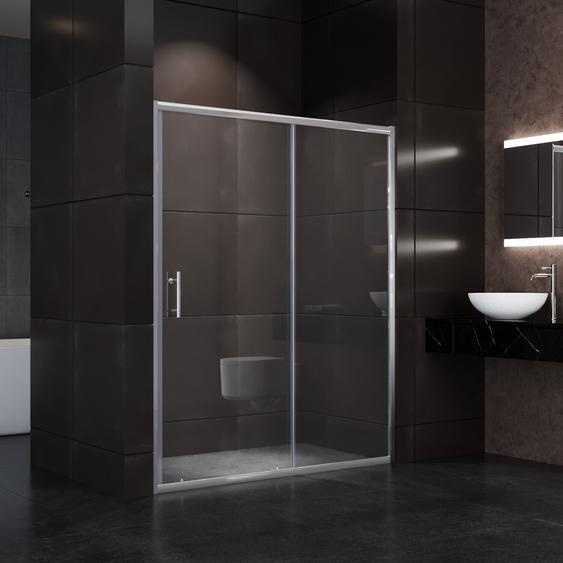 SONNI Porte coulissante 170x185cm douche verre clair Paroi de douche