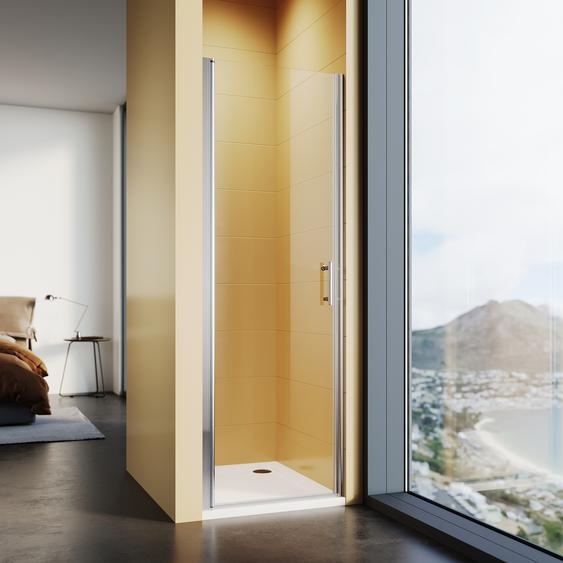 Porte de douche pivotante SONNI 70 x 195 cm, porte de douche pour niche, avec plage de réglage, cabine de douche, paroi de douche, porte de douche, verre nano, revêtement nano