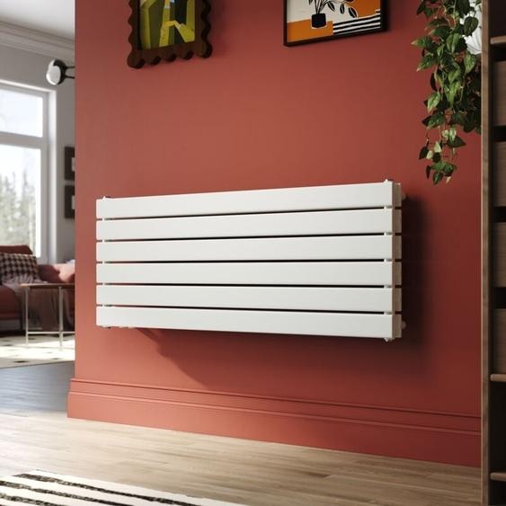 Sonni - Radiateur eau chaude bicouche Blanc Horizontal en acier 465x1200 mm Radiateur chauffage central (950W)
