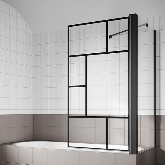 SONNI Rehausse de baignoire Paroi de douche pour baignoire Pliable 80x140cm,Douche,NANO Verre ESG Verre de sécurité trempé avec nano-revêtement, pour bain