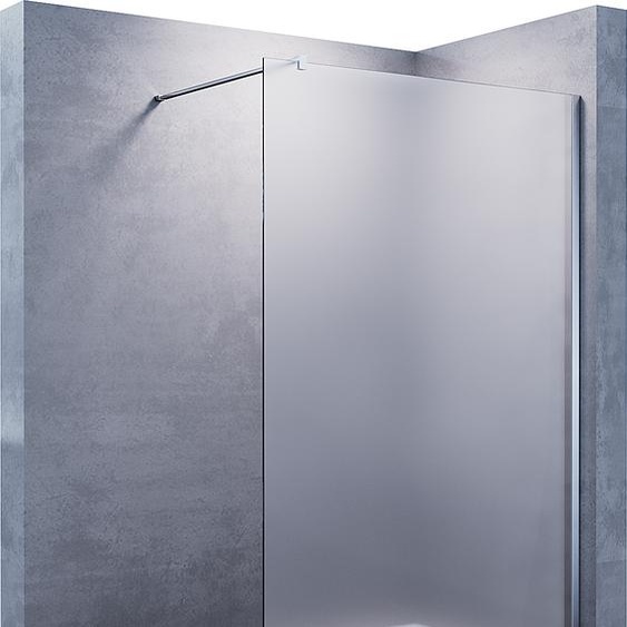 SONNI walk in douche 90x200cm,Entièrement satiné 8 mm NANO verre cabine de douche, avec stabilisateur paroi de douche
