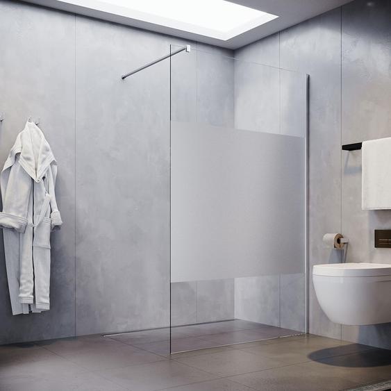 SONNI Walk in Paroi de douche 120x200cm Paroi de douche avec 8mm Nano ESG --partiellement satiné