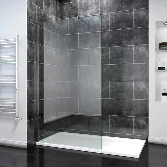 Sonni - Walk in Paroi de douche nano esg 8mm, paroi de douche Paroi de séparation en verre avec stabilisateur 100x200cm
