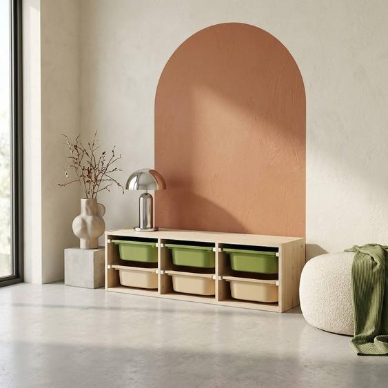 Sora - Childrens Storage Unit With 6 Storage Bins Vert Olive