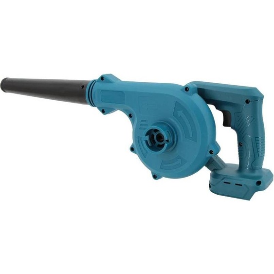 Souffleur à air sans fil - Souffleur de feuilles turbo 18 V - Vitesse réglable en continu - Flux dair puissant - Moteur à balais - Sans batterie - Bleu