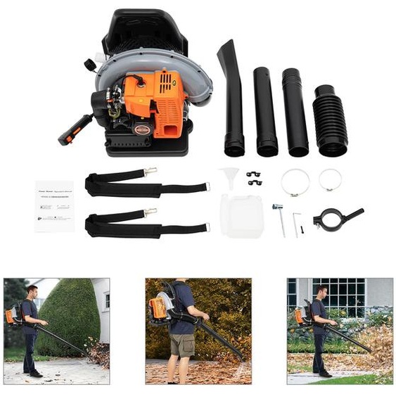 Souffleur à dos Bladblazer 63CC, moteur essence 2 temps - 2,7 kW - 6800 RPM - Idéal pour les jardins et les pelouses - Souffleur portatif